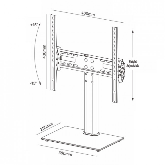 400 TILT ELITE ΒΑΣΗ ΓΙΑ LCD ΕΠΙΤΡΑΠΕΖΙΑ 32"-55" ΡΥΘΜΙΖΟΜΕΝΗ SONORA