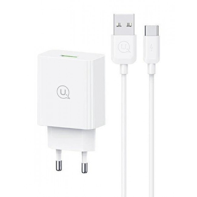 ΤΡΟΦΟΔΟΤΙΚΟ QC3.0 220V ΣΕ USB 18W ΤΑΧΥΦΟΡΤΙΣΤΗΣ  ΜΕ TYPE-C USB