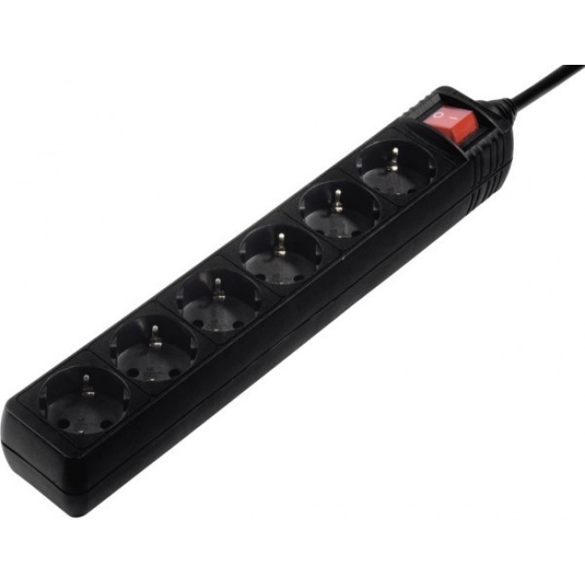 ΠΟΛΥΠΡIZO 6 ΘΕΣΕΩΝ ΜΕ ΔΙΑKΟΠΤΗ & ΚΑΛΩΔΙΟ 3x1.5mm/5m ΜΑΥΡΟ HAMA