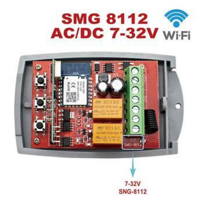 ΔΕΚΤΗΣ ΤΗΛΕΧΕΙΡΙΣΜΟY 434Mhz 7-32V AC/DC 2 ΚΑΝΑΛΙΩΝ REMOTE + Wi-Fi