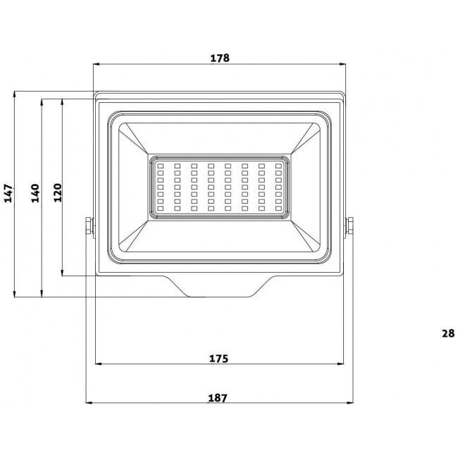 ΠΡΟΒΟΛΕΑΣ  LED 50W 220V IP65 6500K SLIM ΜΑΥΡΟΣ