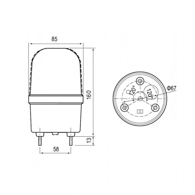 ΦΑΡΟΣ LED FLASHING 12VDC 85X160mm ΜΠΛΕ C-1101 CNTD