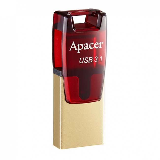 USB 3.1 GEN ΚΑΙ USB TYPE-C OTG ΜΝΗΜΗ 32GB AH180 ΚΟΚΚΙΝΟ APACER