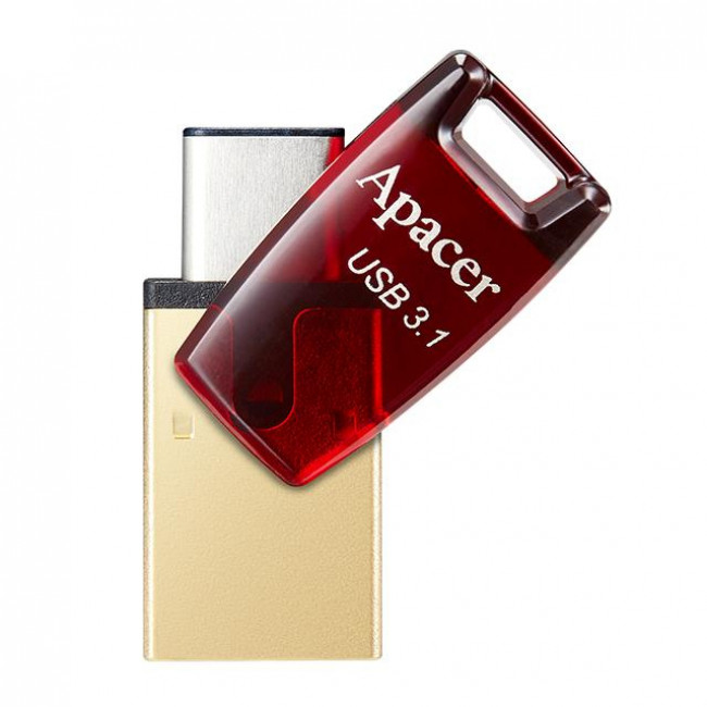 USB 3.1 GEN ΚΑΙ USB TYPE-C OTG ΜΝΗΜΗ 32GB AH180 ΚΟΚΚΙΝΟ APACER