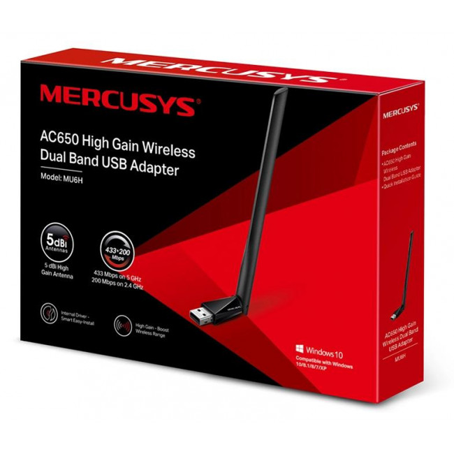 MU 6H USB ΑΣΥΡΜΑΤΟΣ ΑΝΤΑΠΤΟΡΑΣ 5dBi DUAL BAND MERCUSYS
