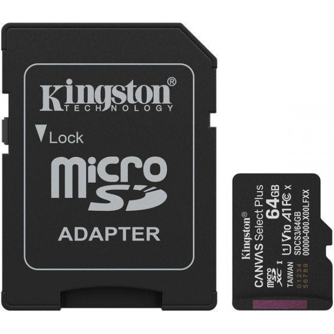 ΚΑΡΤΑ ΜΝΗΜΗΣ MICRO SD 64GB 100R A1 CLASS 10 UHS-I U1 KINGSTON CANVAS SELECT PLUS