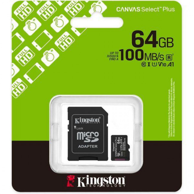 ΚΑΡΤΑ ΜΝΗΜΗΣ MICRO SD 64GB 100R A1 CLASS 10 UHS-I U1 KINGSTON CANVAS SELECT PLUS