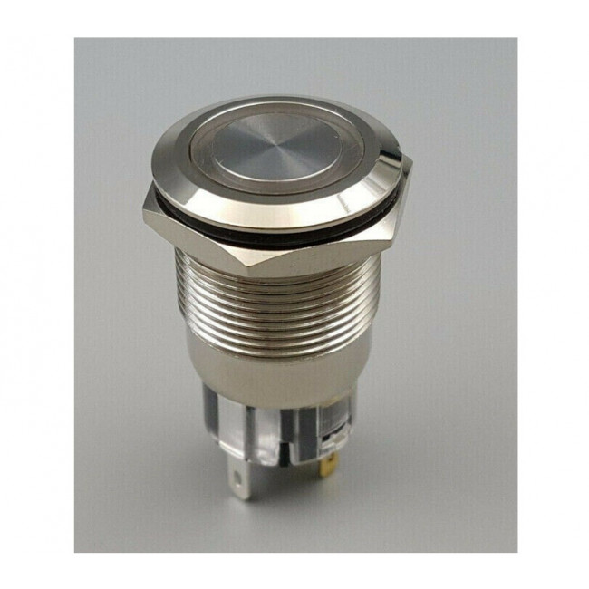 ΜΠΟΥΤΟΝ PUSH ON ΦΩΤΙΖΟΜΕΝΟ ΚΟΚΚΙΝΟ 19mm NICKEL ΑΔΙΑΒΡΟΧΟ 6-24V DC