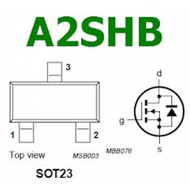 A2SHB TRANSISTOR N-ch 3.7A 20V 50mΩ SOT-23