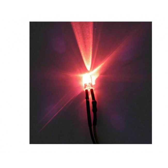 LED FLASH ΔΙΑΦΑΝΑ KOKKINA 5mm ΜΕ ΚΑΛΩΔΙΟ 3-12V