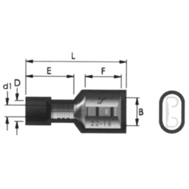 ΑΚΡΟΔΕΚΤΗΣ ΣΥPTΑΡΩΤΟΣ ΘΗΛΥΚΟΣ ΚΙΤΡΙΝΟΣ 6.4mm ΜΕ ΜΟΝΩΣΗ