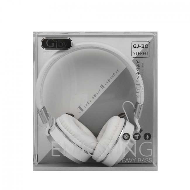 GJ 30 ΑΚΟΥΣΤΙΚΑ STEREO ΣΤΕΦΑΝΙ ΜΕ ΚΑΛΩΔΙΟ 1.8m ΛΕΥΚΑ