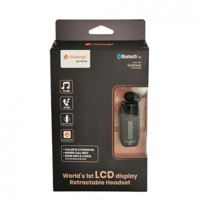 UA 51 PRO HANDFREE BLUETOOTH RETRACTABLE ΜΑΥΡΟ
