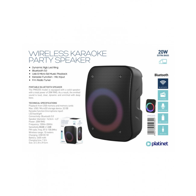 PMG255 ΑΥΤΟΕΝΙΣΧΥΟΜΕΝΟ ΗΧΕΙΟ BLUETOOTH 20W PLATINET