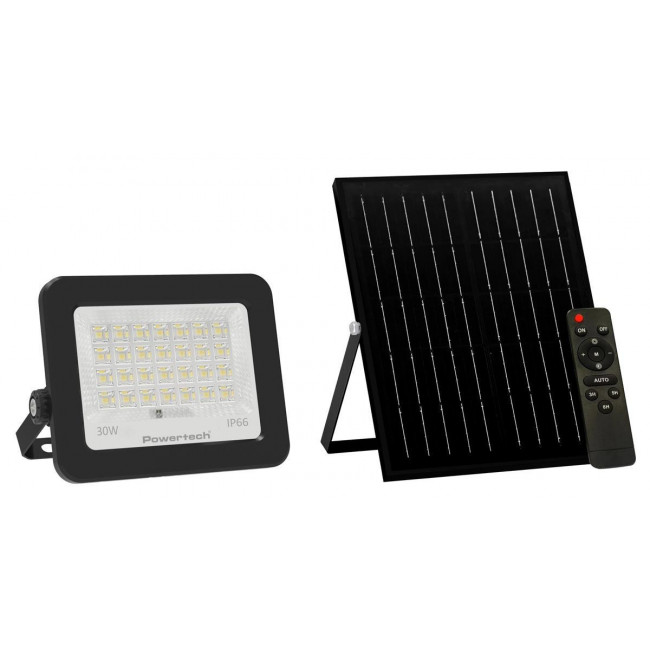 ΠΡΟΒΟΛΕΑΣ LED 30W ΜΕ ΗΛΙΑΚΟ ΠΑΝΕΛ 4000K 400Lm IP66 + ΤΗΛΕΧΕΙΡΙΣΤΗΡΙΟ