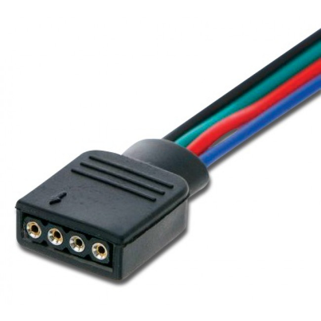 ΑΝΤΑΠΤΟΡΑΣ ΣΕ 4p ΘΗΛΥΚΑ ΓΙΑ RGB 5050 ΤΑΙΝΙΑ ΜΕ ΚΑΛΩΔΙΟ 10cm