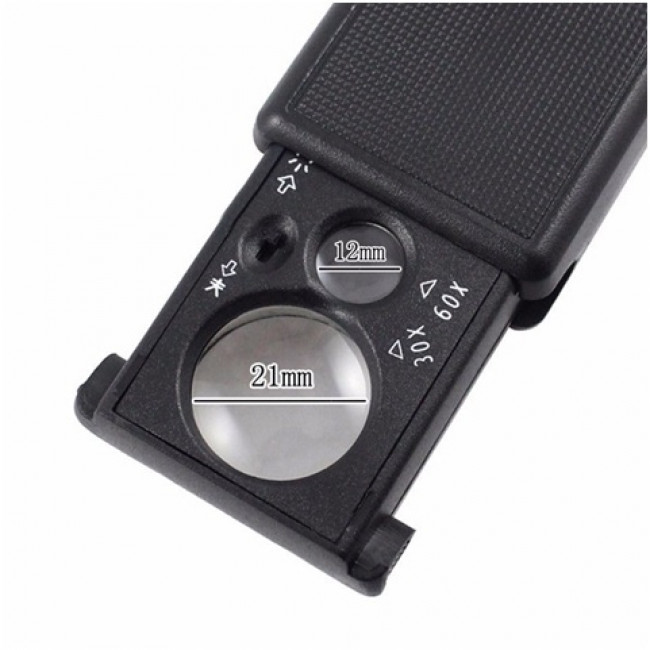 ΔΙΠΛΟΣ ΜΕΓΕΘΥΝΤΙΚΟΣ ΦΑΚΟΣ ΧΕΙΡΟΣ ΜΕ ΖΟΟΜ 30Χ & 60Χ ΚΑΙ ΦΩΣ