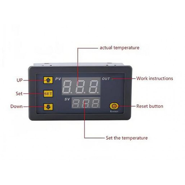 ΘΕΡΜΟΣΤΑΤΗΣ 12V ΑΔΙΑΒΡΟΧΟΣ ΔΙΠΛΟΥ DISPLAY