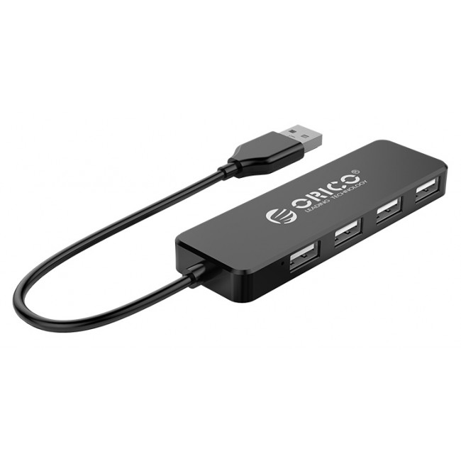 USB 2.0 HUB 1:4 ΜΕ ΚΑΛΩΔΙΟ 30cm ORICO ΜΑΥΡΟ
