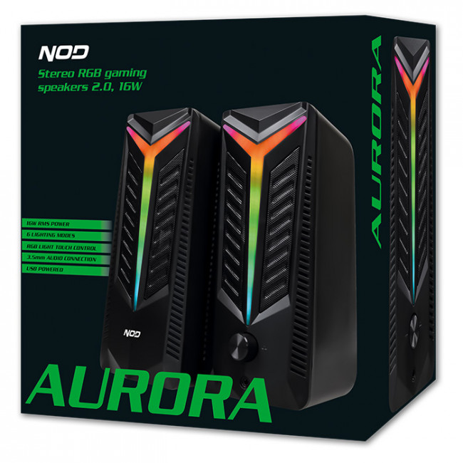 NOD AURORA ΗΧΕΙΑ ΥΠΟΛΟΓΙΣΤΗ 2.0 RGB ΜΕ ΦΩΤΙΣΜΟ