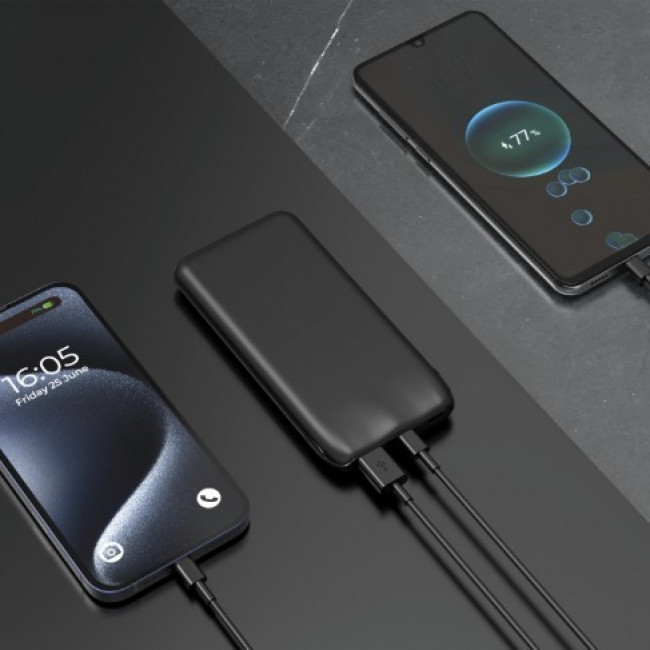 POWER BANK 10000mA 12W PLATINET ΜΑΥΡΟ