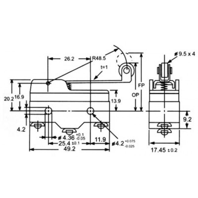 ΔΙΑΚΟΠΤΗΣ ΤΕΡΜΑΤΙΚΟΣ ΜΕ ΛΑΜΑΚΙ ΚΑΙ ΡΟΔΑΚΙ NORMALLY OPEN / NORMALLY CLOSED 3 ΕΠΑΦΩΝ 15Α/250V
