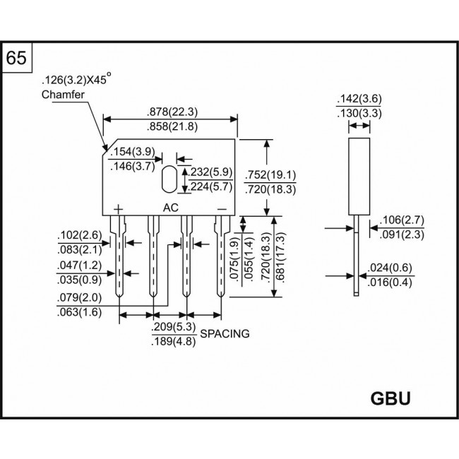 ΓΕΦΥΡΑ 25Α 1000V ΠΛΑΚΕ GBU25M