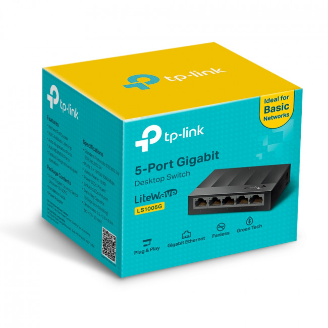 SWITCH 5port ΔΙΚΤΥΟΥ GIGABIT 10/100/1000Mbps LS 1005G  TP-LINK