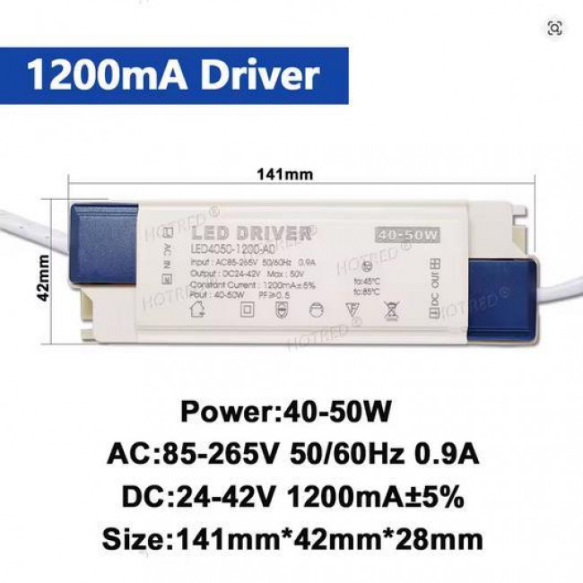 ΤΡΟΦΟΔΟΤΙΚΟ ΓΙΑ LED PANEL 40-50W 24-42V DC 1050mA