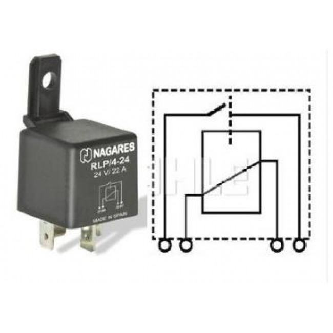 RELE ΑΥΤΟΚΙΝΗΤΟΥ 24V 22A 4 PIN RLP/4-24