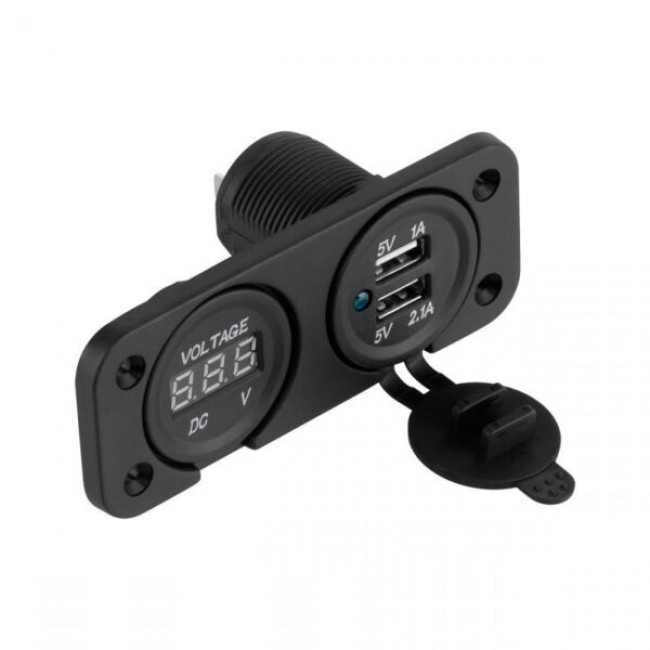 ΦΟΡΤΙΣΤΗΣ AYTΟΚΙΝΗTOY 2xUSB 3.1A ΜΕ ΜΕΤΡΗΤΗ ΤΑΣΗΣ