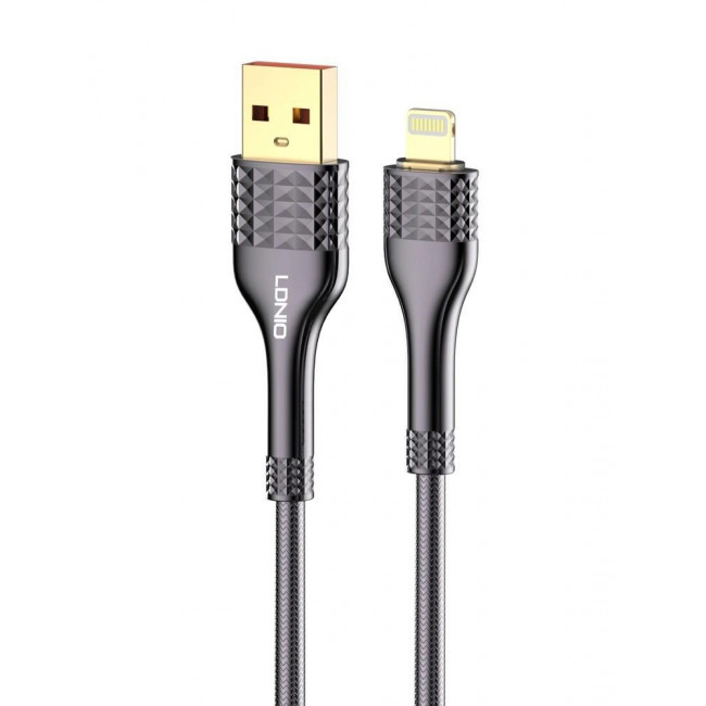 USB A - LIGHTNING ΚΑΛΩΔΙΟ 2m 30W ΓΚΡΙ LS652 LDNIO