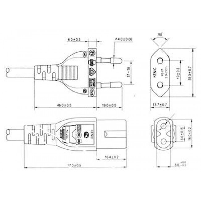 ΚΑΛΩΔΙΟ ΤΡΟΦΟΔΟΣΙΑΣ ΟΚΤΑΡΑΚΙ 2x0.75mm 1.5m