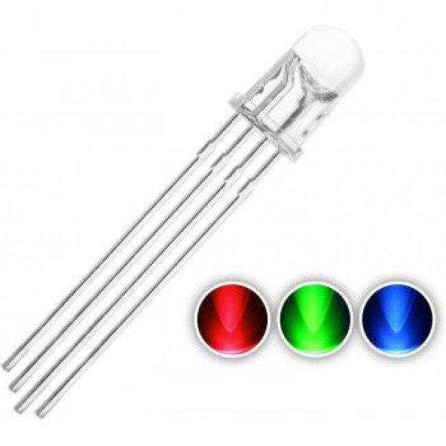 LED 5mm RGB ΔΙΑΦΑΝΕΣ ΜΕ 4 ΠΟΔΙΑ ΚΟΙΝΗΣ ΑΝΟΔΟΥ