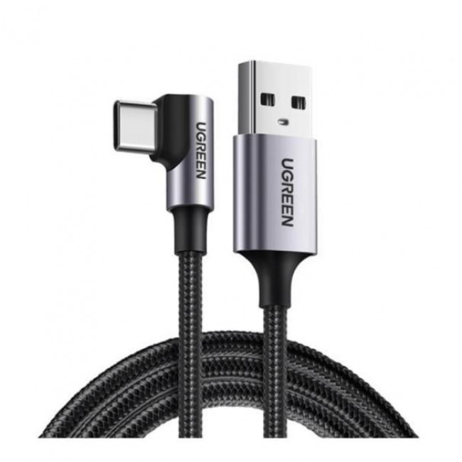 USB 2.0 A - USB TYPE C ΓΩΝΙΑΚΟ 3A ΚΑΛΩΔΙΟ ΝΙΚΕΛ 1M UGREEN ΜΑΥΡΟ