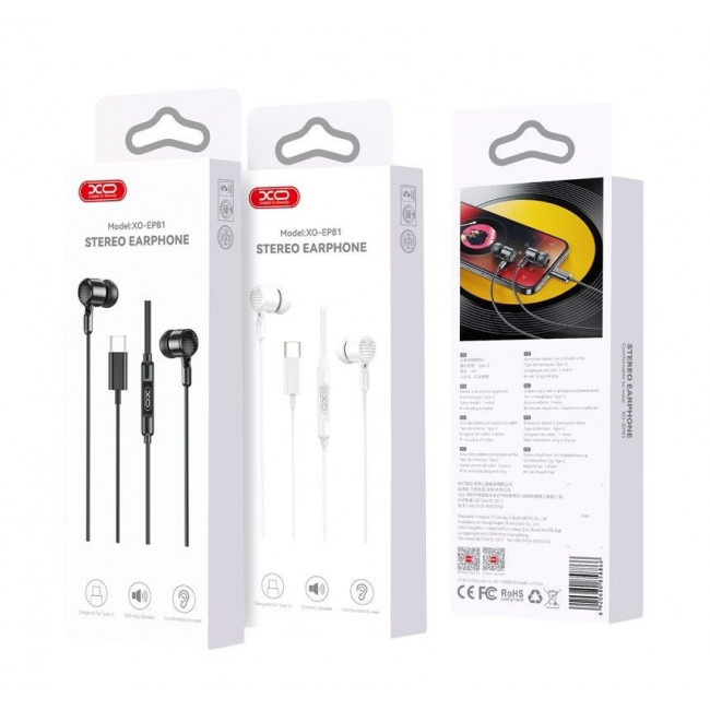 XO EP81 HANDSFREE ΜΕ ΦΙΣ TYPE C ΜΑΥΡΟ