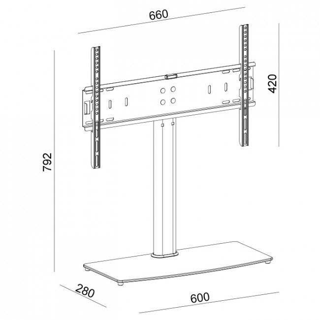 600 FIXED ELITE STAND ΒΑΣΗ ΓΙΑ LCD ΕΠΙΤΡΑΠΕΖΙΑ 32"-65" ΡΥΘΜΙΖ.SONORA 35Kg