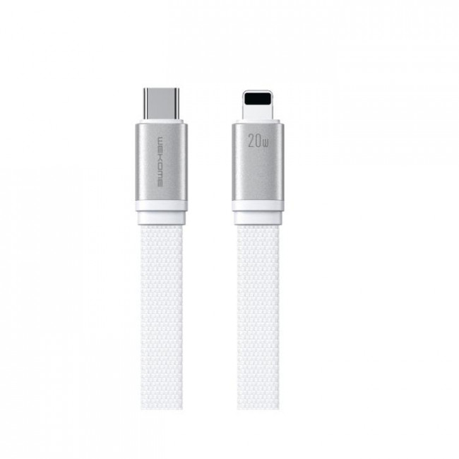 USB TYPE C ΑΡΣΕΝΙΚΟ - LIGHTNING ΑΡΣΕΝΙΚΟ 6Α ΚΑΛΩΔΙΟ 1m PD20W WDC-187 WK ΛΕΥΚΟ