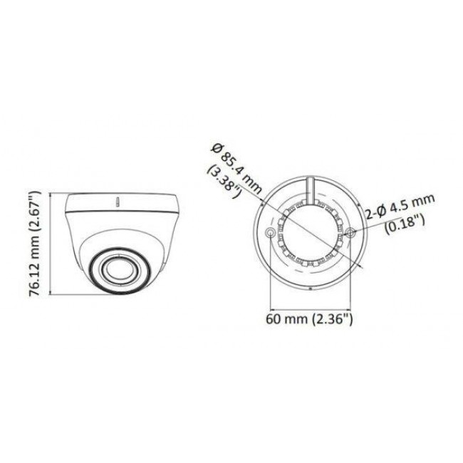 HWT T120-P ΚΑΜΕΡΑ TURBO HD TURRET ΟΡΟΦΗΣ 2MP 2.8mm TVI/AHD/CVI/CVBS ΕΩΣ 20Mtr HIKVISION/HiWatch ΠΛΑΣΤΙΚΗ