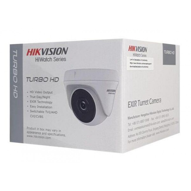 HWT T120-P ΚΑΜΕΡΑ TURBO HD TURRET ΟΡΟΦΗΣ 2MP 2.8mm TVI/AHD/CVI/CVBS ΕΩΣ 20Mtr HIKVISION/HiWatch ΠΛΑΣΤΙΚΗ