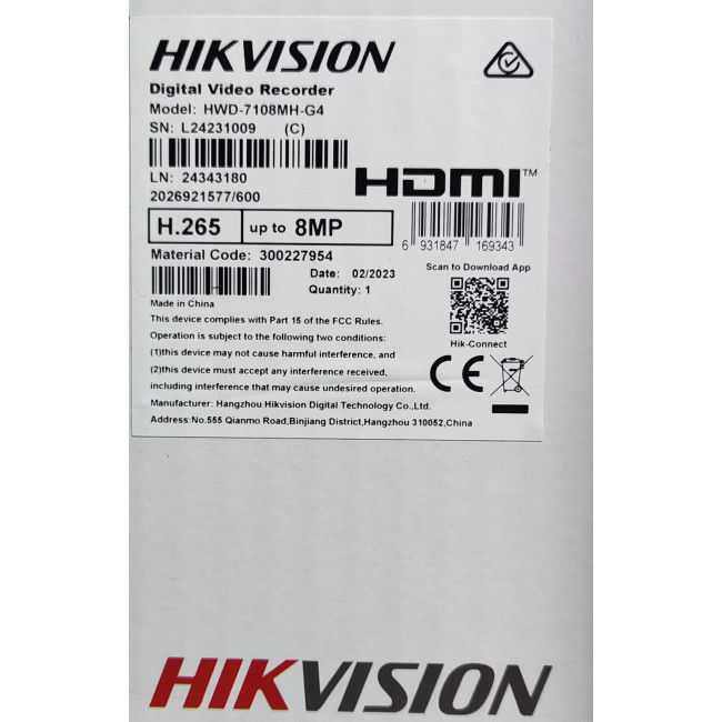 ΚΑΤΑΓΡΑΦΙΚΟ HIKVISION/HiWatch HWD-6116MH-G4 16CH Turbo HD H.265 4MP