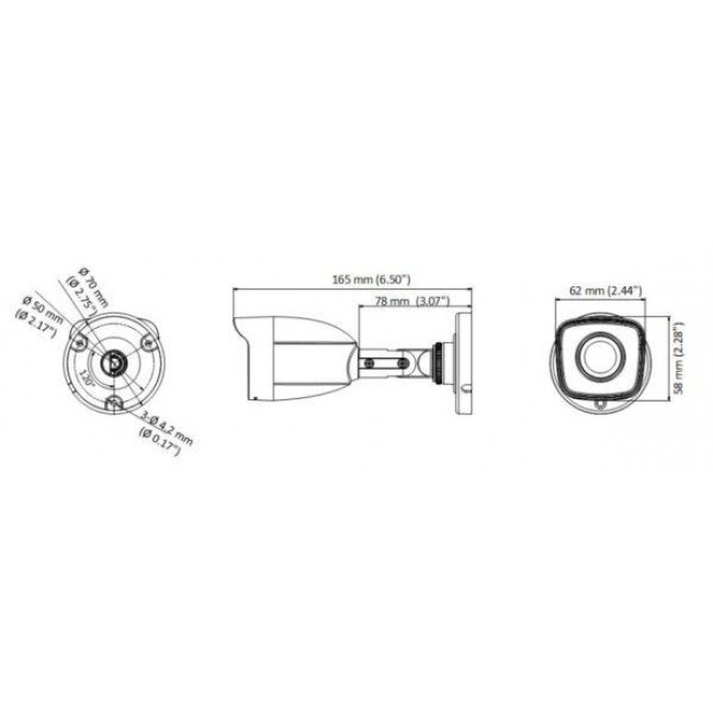 HWT B150-M ΚΑΜΕΡΑ EXIR BULLET 5MP 2.8mm TVI/AHD/CVI/CVBS ΕΩΣ 20m HIKVISION/HiWatch ΜΕΤΑΛΛΙΚΗ