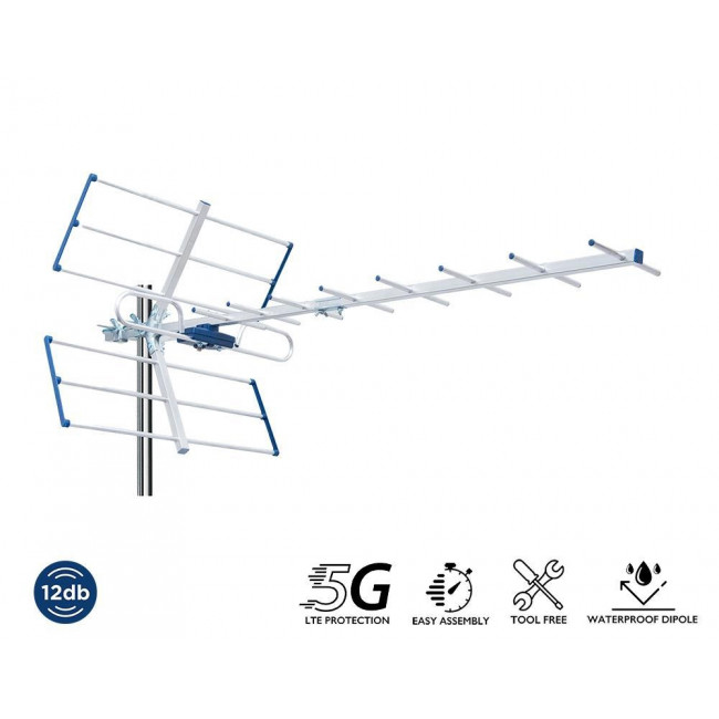 UHF ΚΕΡΑΙΑ ΜΕΓΑΛΗ ΤΥΠΟΥ YAGI 5G 12DB EDISION