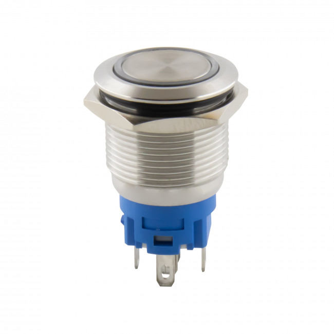 ΜΠΟΥΤΟΝ PUSH-ON ΦΩΤΙΖΟΜΕΝΟΣ 16mm ΚΟΚΚΙΝΟ (9-24VDC) NICKEL ΑΔΙΑΒΡΟΧΟ