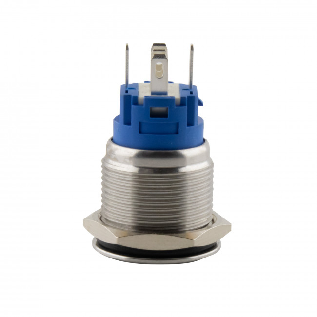 ΜΠΟΥΤΟΝ PUSH-ON ΦΩΤΙΖΟΜΕΝΟΣ 16mm ΚΟΚΚΙΝΟ (9-24VDC) NICKEL ΑΔΙΑΒΡΟΧΟ