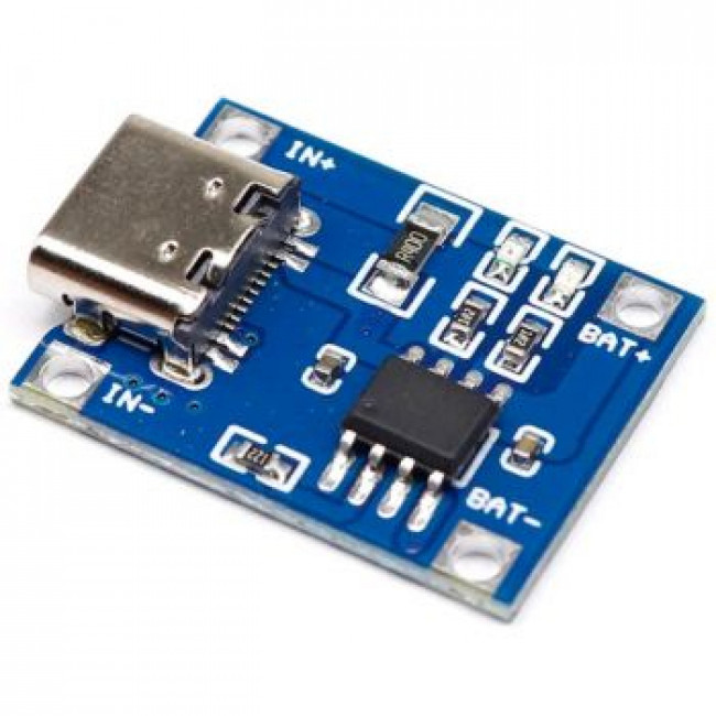 MODULE ΦΟΡΤΙΣΗΣ ΜΠΑΤΑΡΙΑΣ ΛΙΘΙΟΥ 1A TP4056 ΜΕ ΥΠΟΔΟΧΗ USB TYPE-C