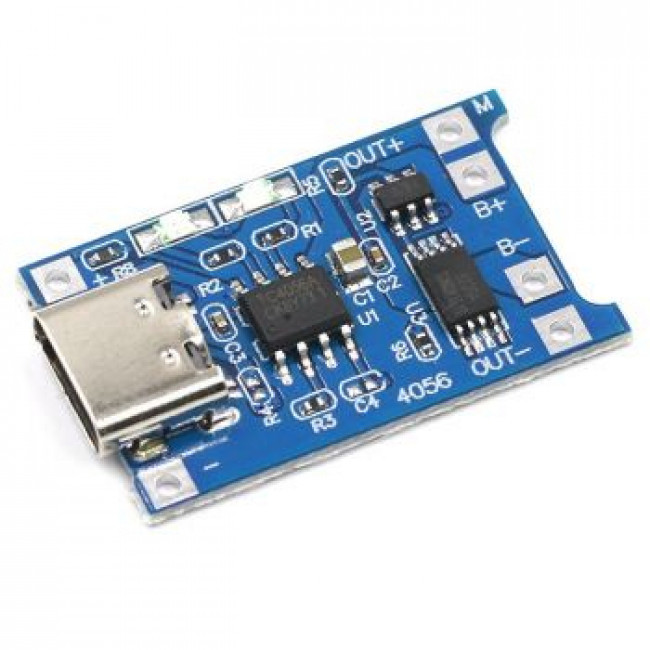 ΠΛΑΚΕΤΑ ΓΙΑ ΦΟΡΤΙΣΗ & ΠΡΟΣΤΑΣΙΑ ΜΠΑΤΑΡΙΑΣ ΛΙΘΙΟΥ 1A TP4056 ΜΕ ΥΠΟΔΟΧΗ USB TYPE-C