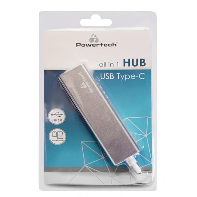 TYPE-C HUB 3xUSB 3.0+ CARD READER ΑΣΗΜΙ PT-926