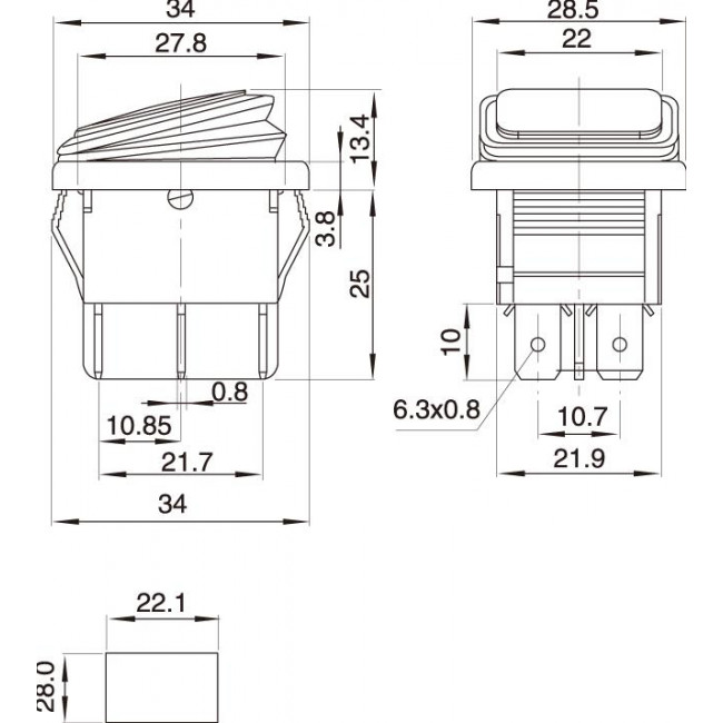ΔΙΑΚΟΠΤΗΣ ΚΟΥΝΙΑΣ ON-OFF 4 ΕΠΑΦΩΝ 12V ΦΩΤΙΖΟΜΕΝΟΣ IP65