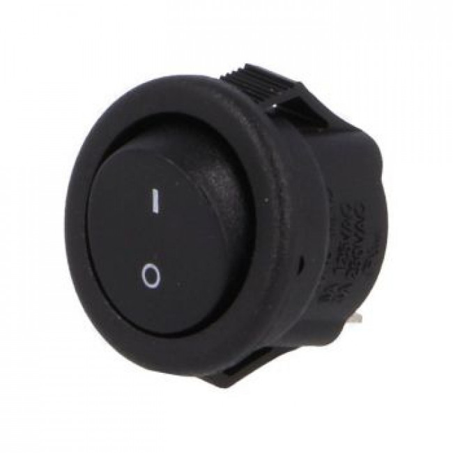 ΔΙΑΚΟΠΤΗΣ ΚΟΥΝΙΑΣ ON-OFF 2p ΜΑΥΡΟΣ ΣΤΡΟΓΓΥΛΟΣ Φ15mm 3Α/250V